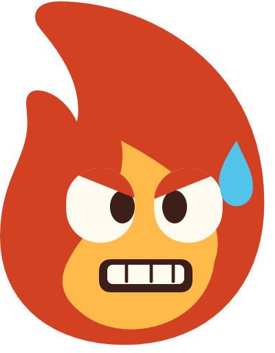 The flame looks exhausted